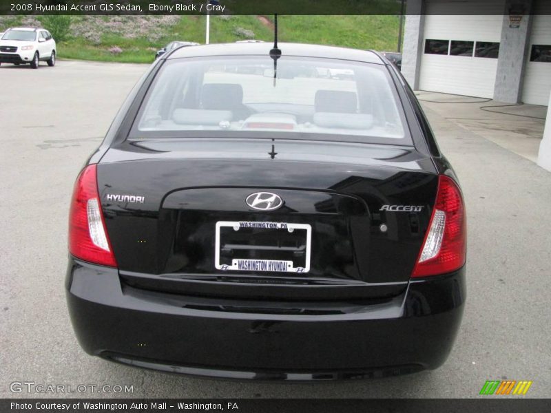 Ebony Black / Gray 2008 Hyundai Accent GLS Sedan