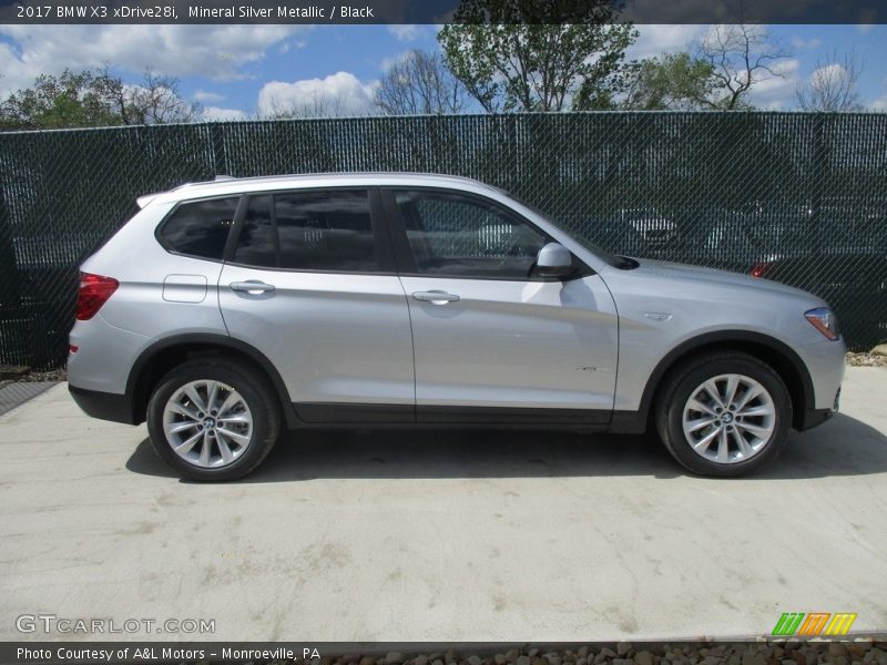 Mineral Silver Metallic / Black 2017 BMW X3 xDrive28i