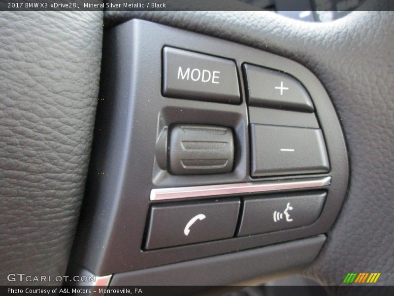 Mineral Silver Metallic / Black 2017 BMW X3 xDrive28i