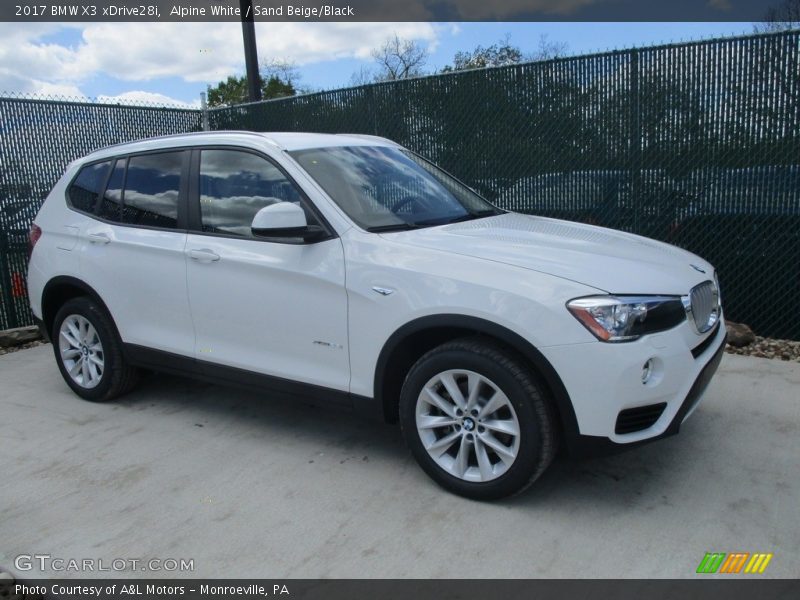 Alpine White / Sand Beige/Black 2017 BMW X3 xDrive28i