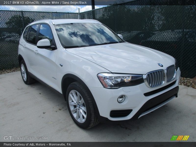 Alpine White / Sand Beige/Black 2017 BMW X3 xDrive28i