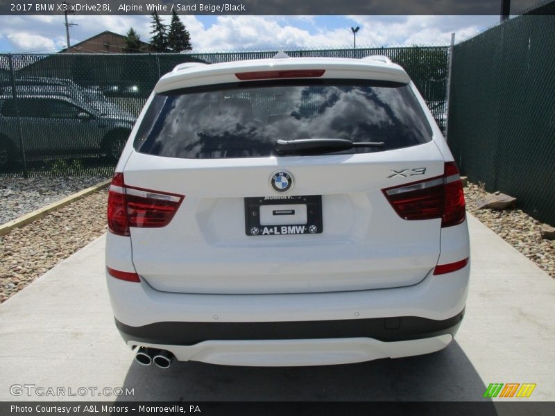 Alpine White / Sand Beige/Black 2017 BMW X3 xDrive28i