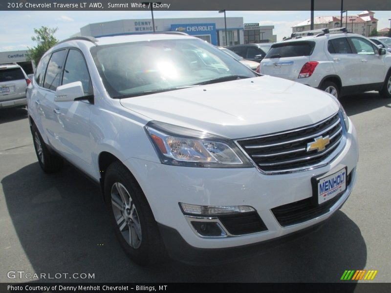 Summit White / Ebony 2016 Chevrolet Traverse LT AWD