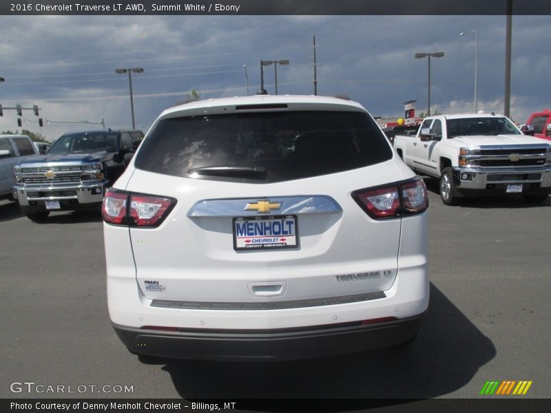 Summit White / Ebony 2016 Chevrolet Traverse LT AWD