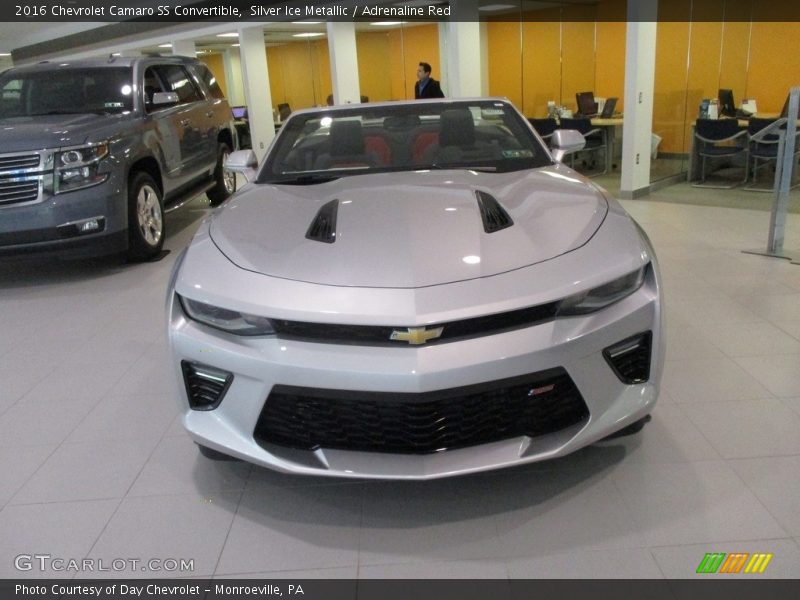 Silver Ice Metallic / Adrenaline Red 2016 Chevrolet Camaro SS Convertible