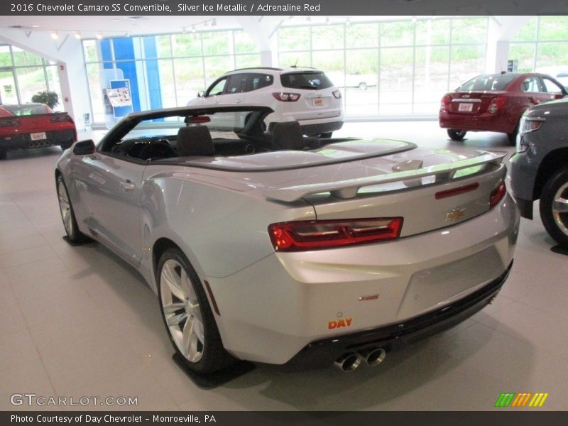 Silver Ice Metallic / Adrenaline Red 2016 Chevrolet Camaro SS Convertible
