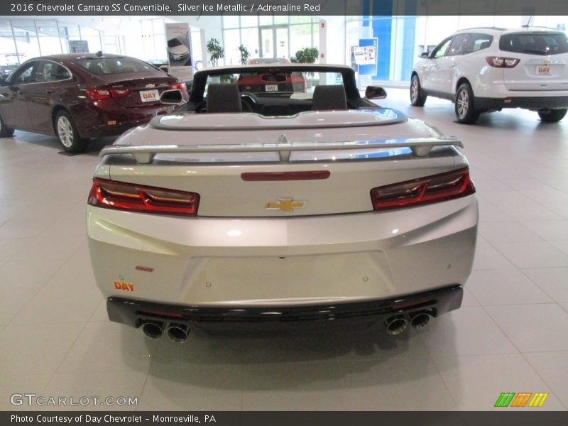 Silver Ice Metallic / Adrenaline Red 2016 Chevrolet Camaro SS Convertible