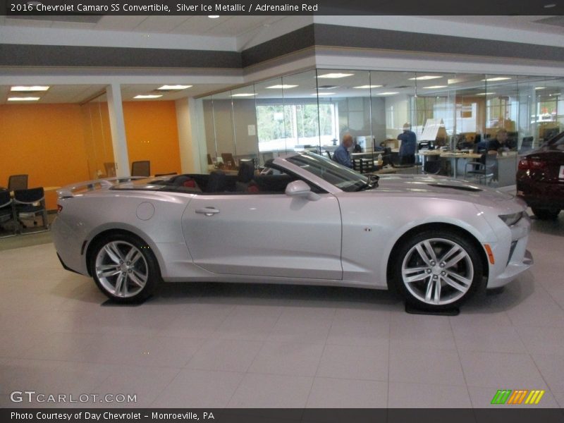 Silver Ice Metallic / Adrenaline Red 2016 Chevrolet Camaro SS Convertible