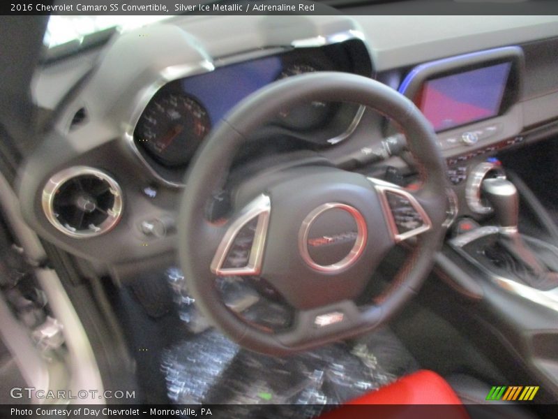Silver Ice Metallic / Adrenaline Red 2016 Chevrolet Camaro SS Convertible