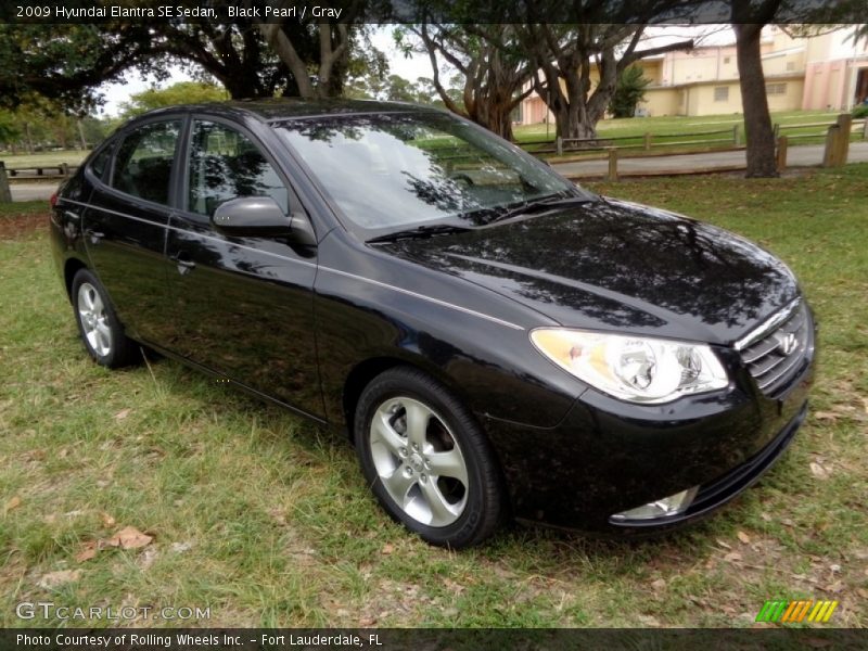 Black Pearl / Gray 2009 Hyundai Elantra SE Sedan