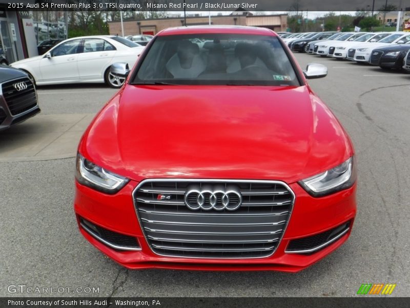 Misano Red Pearl / Black/Lunar Silver 2015 Audi S4 Premium Plus 3.0 TFSI quattro
