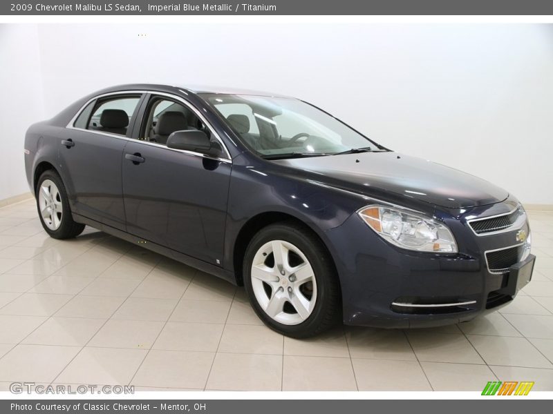 Imperial Blue Metallic / Titanium 2009 Chevrolet Malibu LS Sedan