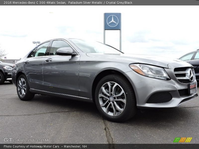 Palladium Silver Metallic / Crystal Grey/Black 2016 Mercedes-Benz C 300 4Matic Sedan