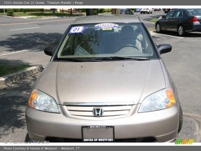 Titanium Metallic / Beige 2001 Honda Civic LX Sedan