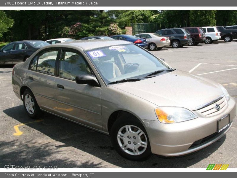 Titanium Metallic / Beige 2001 Honda Civic LX Sedan
