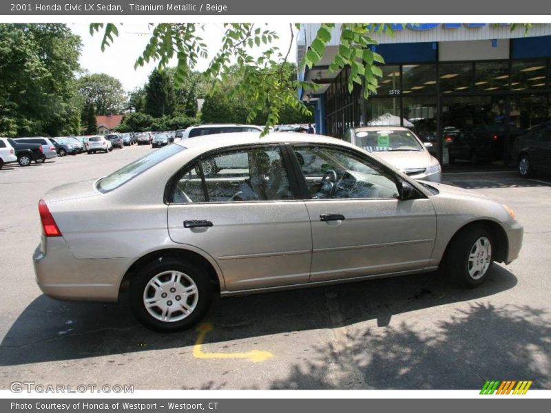 Titanium Metallic / Beige 2001 Honda Civic LX Sedan