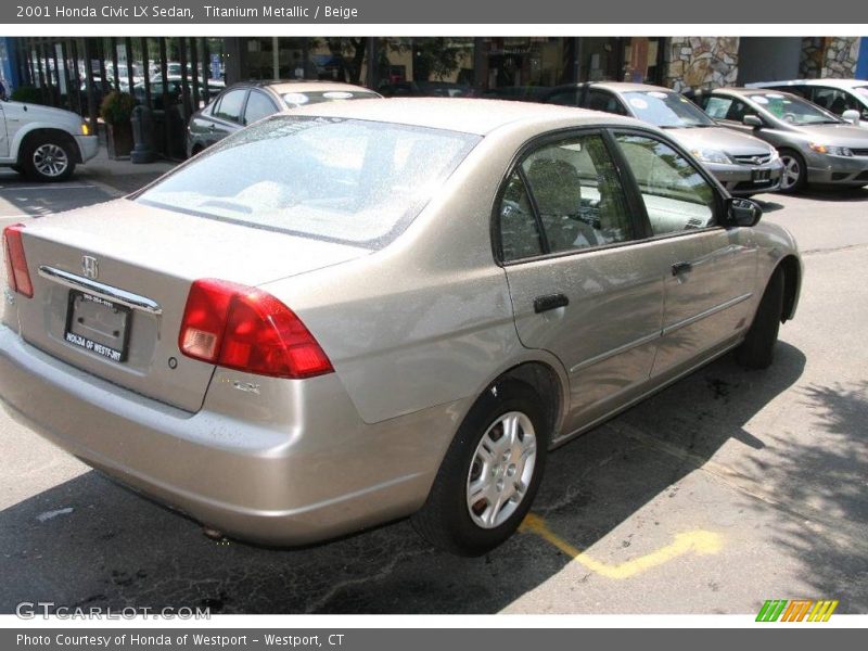 Titanium Metallic / Beige 2001 Honda Civic LX Sedan