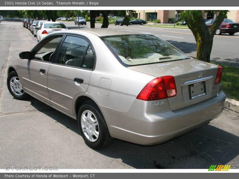 Titanium Metallic / Beige 2001 Honda Civic LX Sedan