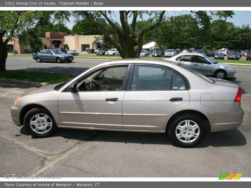 Titanium Metallic / Beige 2001 Honda Civic LX Sedan