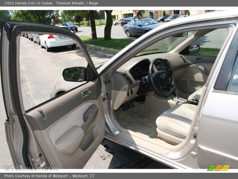 Titanium Metallic / Beige 2001 Honda Civic LX Sedan