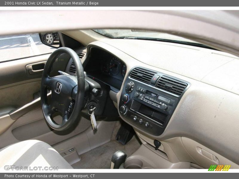Titanium Metallic / Beige 2001 Honda Civic LX Sedan