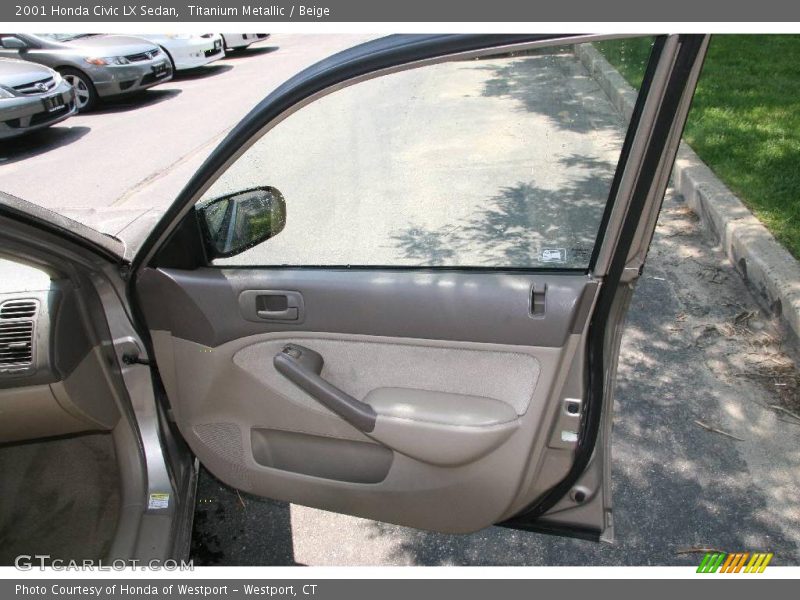 Titanium Metallic / Beige 2001 Honda Civic LX Sedan