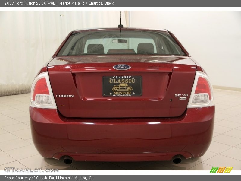 Merlot Metallic / Charcoal Black 2007 Ford Fusion SE V6 AWD