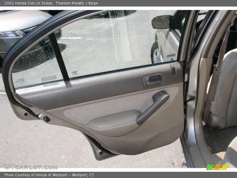 Titanium Metallic / Beige 2001 Honda Civic LX Sedan