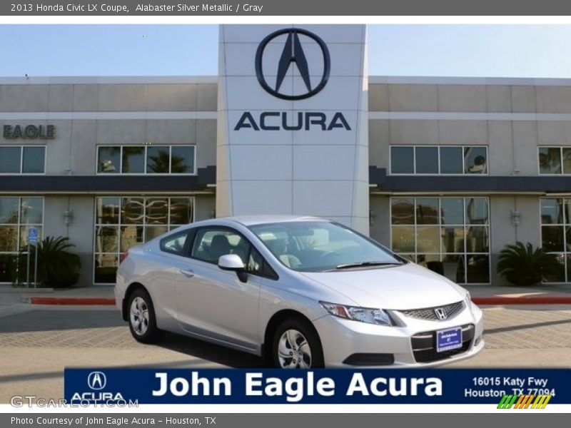 Alabaster Silver Metallic / Gray 2013 Honda Civic LX Coupe