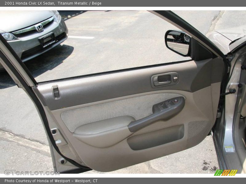 Titanium Metallic / Beige 2001 Honda Civic LX Sedan