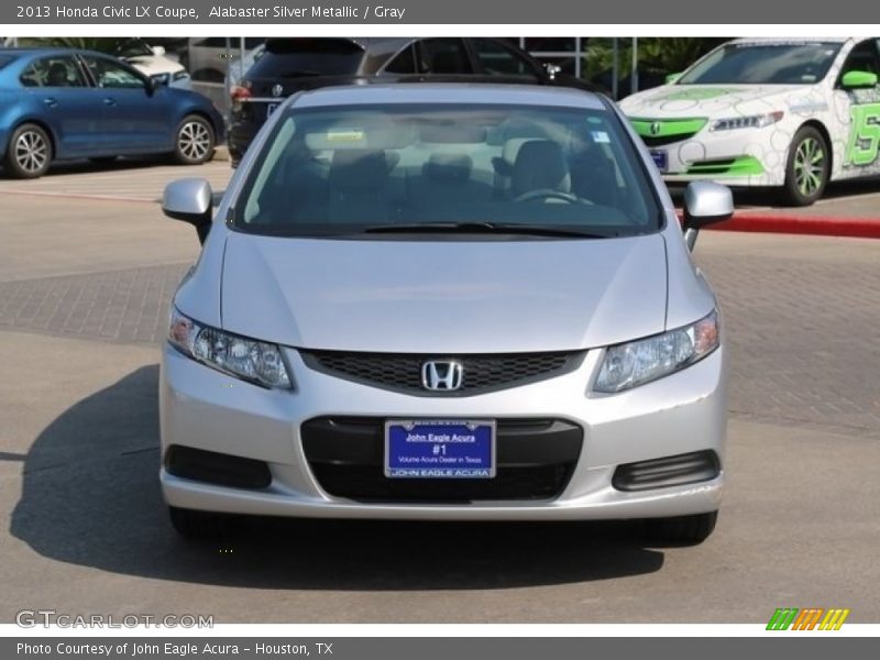Alabaster Silver Metallic / Gray 2013 Honda Civic LX Coupe