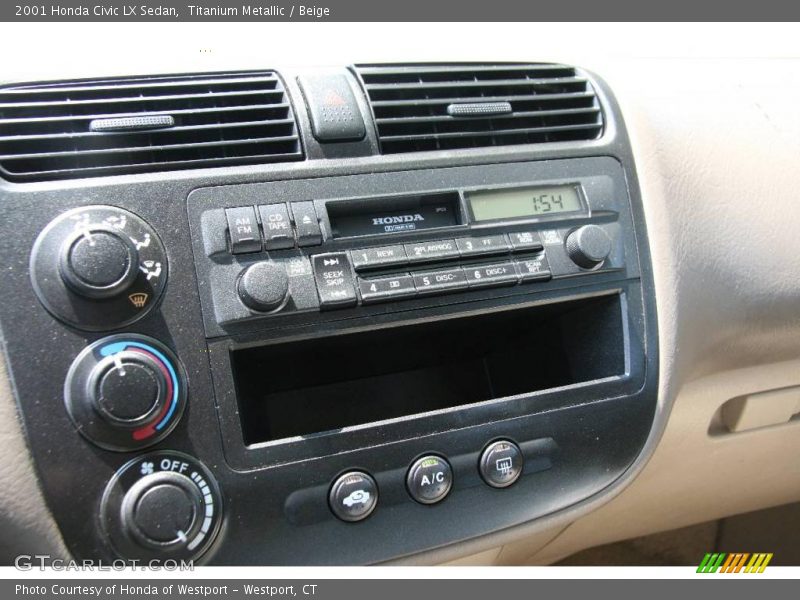 Titanium Metallic / Beige 2001 Honda Civic LX Sedan