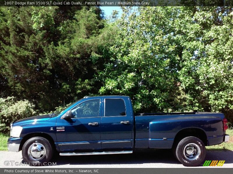 Patriot Blue Pearl / Medium Slate Gray 2007 Dodge Ram 3500 SLT Quad Cab Dually
