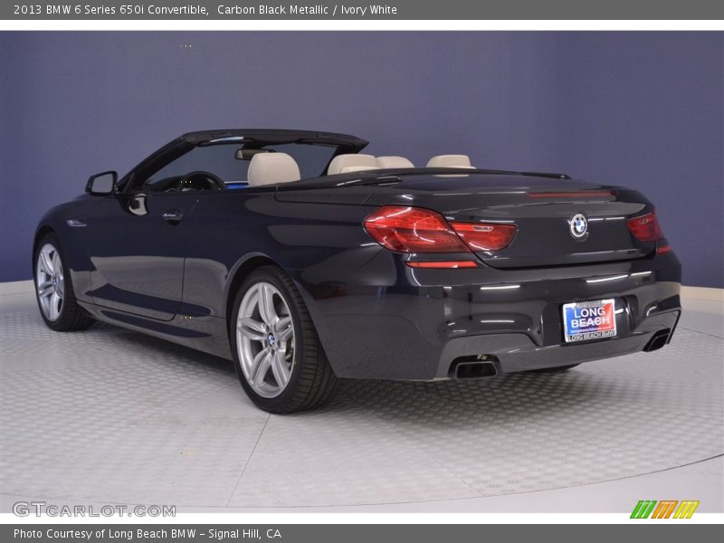 Carbon Black Metallic / Ivory White 2013 BMW 6 Series 650i Convertible