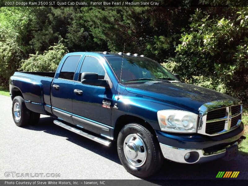 Patriot Blue Pearl / Medium Slate Gray 2007 Dodge Ram 3500 SLT Quad Cab Dually
