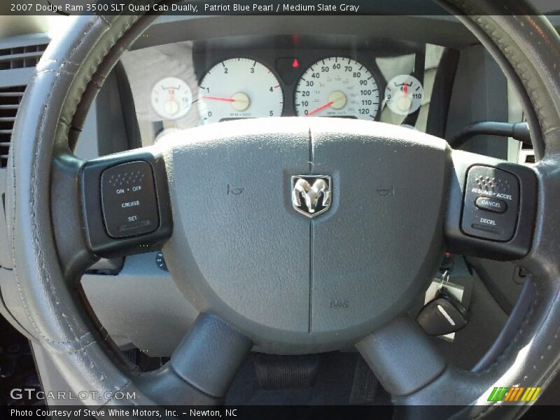 Patriot Blue Pearl / Medium Slate Gray 2007 Dodge Ram 3500 SLT Quad Cab Dually