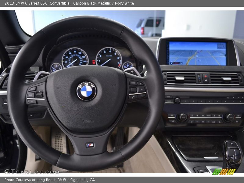 Carbon Black Metallic / Ivory White 2013 BMW 6 Series 650i Convertible