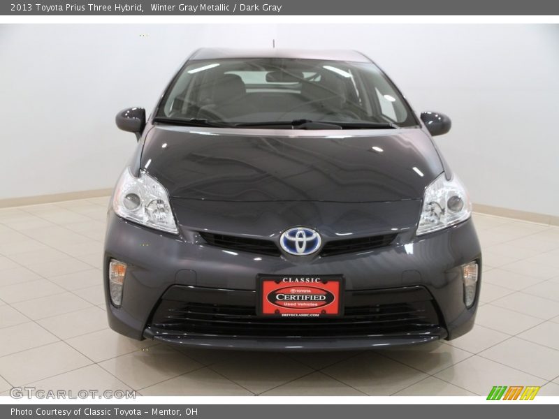Winter Gray Metallic / Dark Gray 2013 Toyota Prius Three Hybrid