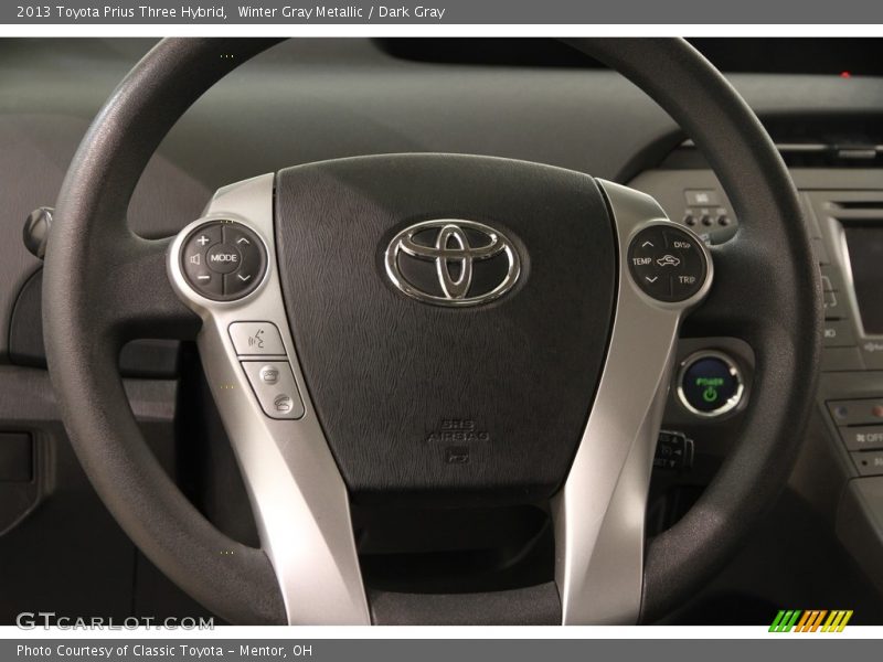 Winter Gray Metallic / Dark Gray 2013 Toyota Prius Three Hybrid