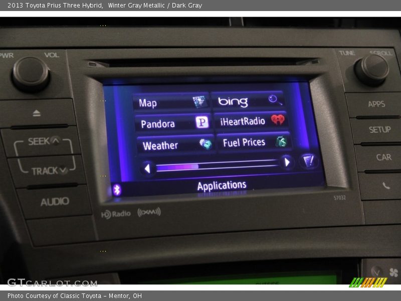 Winter Gray Metallic / Dark Gray 2013 Toyota Prius Three Hybrid