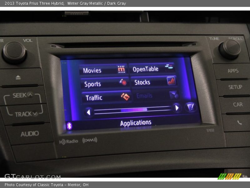 Winter Gray Metallic / Dark Gray 2013 Toyota Prius Three Hybrid
