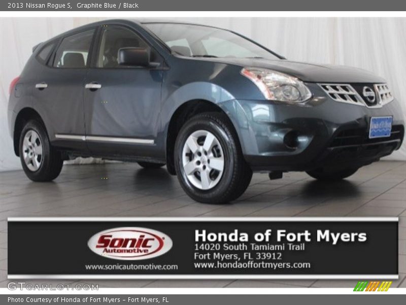 Graphite Blue / Black 2013 Nissan Rogue S