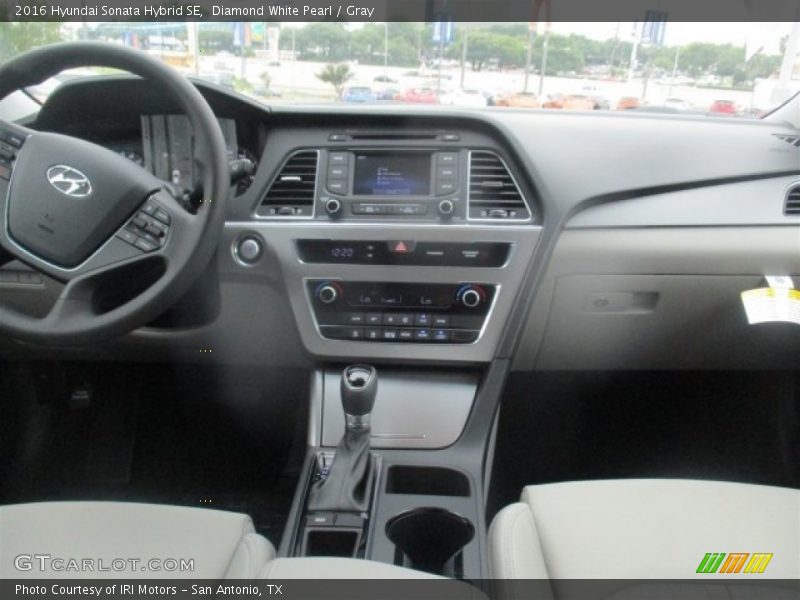 Diamond White Pearl / Gray 2016 Hyundai Sonata Hybrid SE