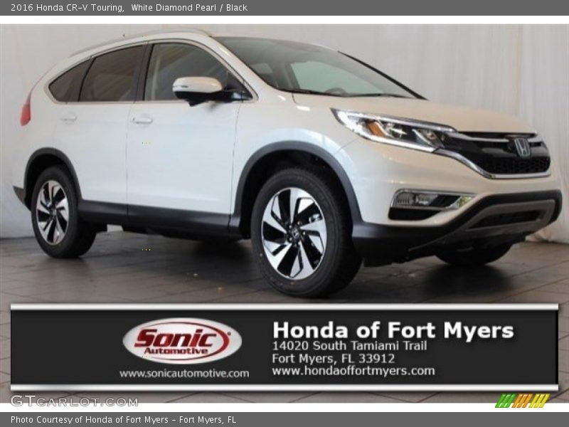 White Diamond Pearl / Black 2016 Honda CR-V Touring