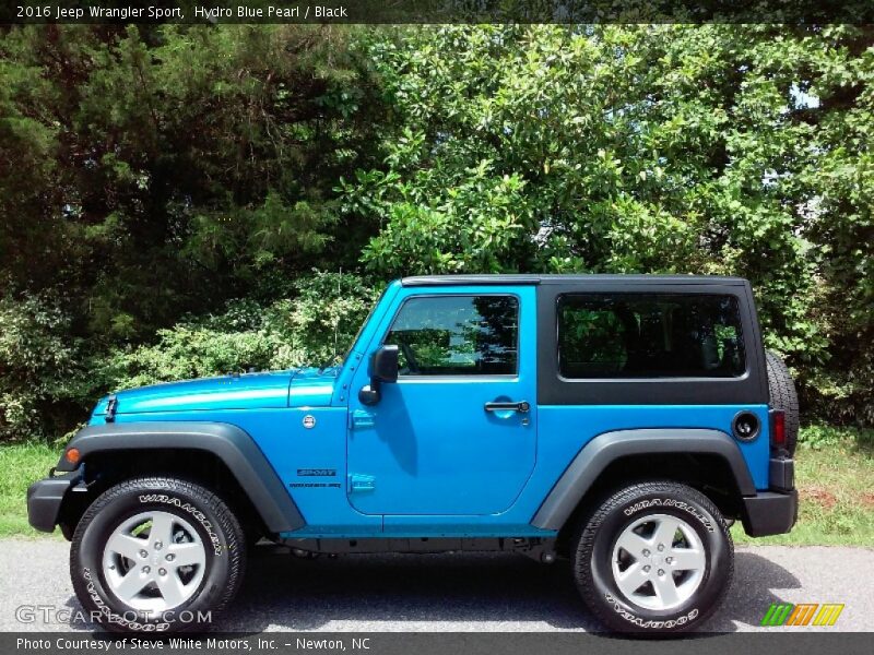 Hydro Blue Pearl / Black 2016 Jeep Wrangler Sport