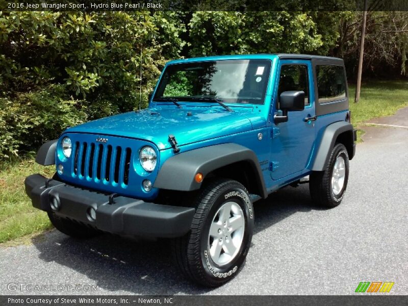 Hydro Blue Pearl / Black 2016 Jeep Wrangler Sport