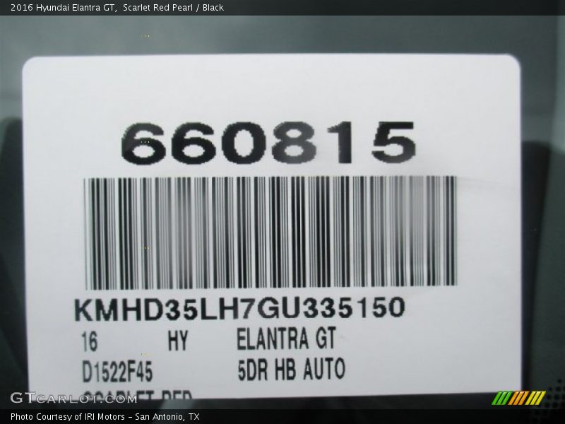 Scarlet Red Pearl / Black 2016 Hyundai Elantra GT