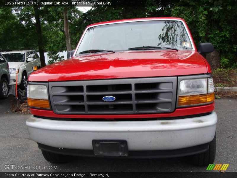 Bright Red / Opal Grey 1996 Ford F150 XL Regular Cab 4x4
