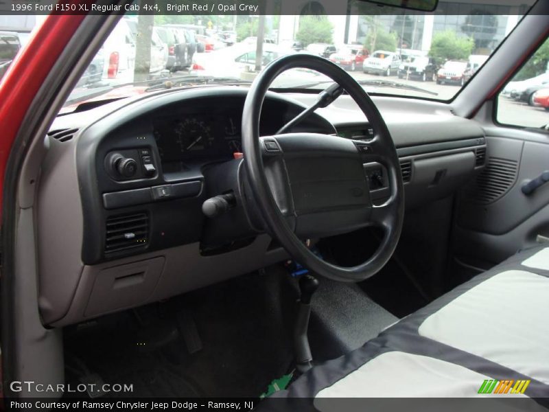 Bright Red / Opal Grey 1996 Ford F150 XL Regular Cab 4x4