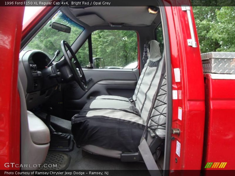 Bright Red / Opal Grey 1996 Ford F150 XL Regular Cab 4x4